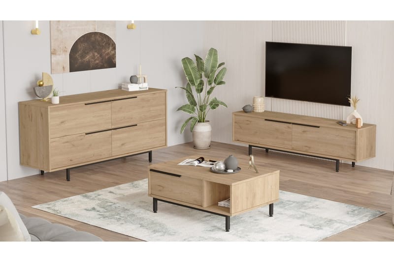 Erhan Möbelset För Vardagsrum - Ek - Möbler - Vardagsrum - Möbelset för vardagsrum