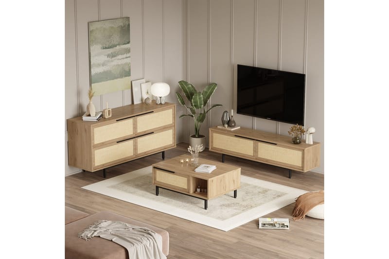Erhan Möbelset För Vardagsrum - Ek - Möbler - Vardagsrum - Möbelset för vardagsrum