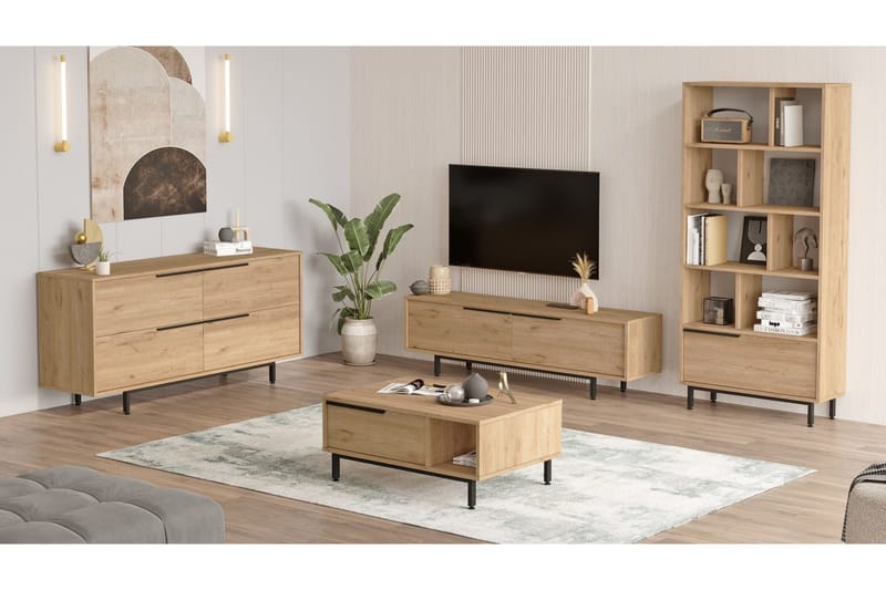 Erhan Möbelset För Vardagsrum - Ek - Möbler - Vardagsrum - Möbelset för vardagsrum