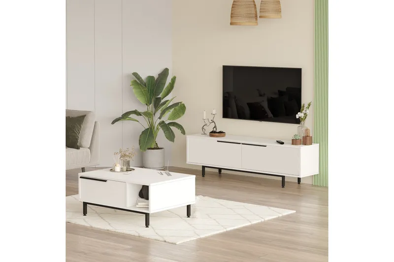 Erhan Möbelset För Vardagsrum - Vit - Möbler - Vardagsrum - Möbelset för vardagsrum