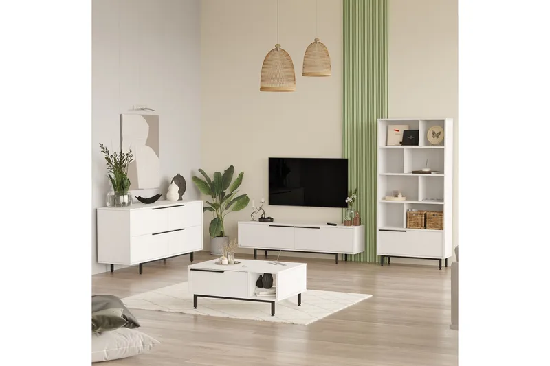 Erhan Möbelset För Vardagsrum - Vit - Möbler - Vardagsrum - Möbelset för vardagsrum