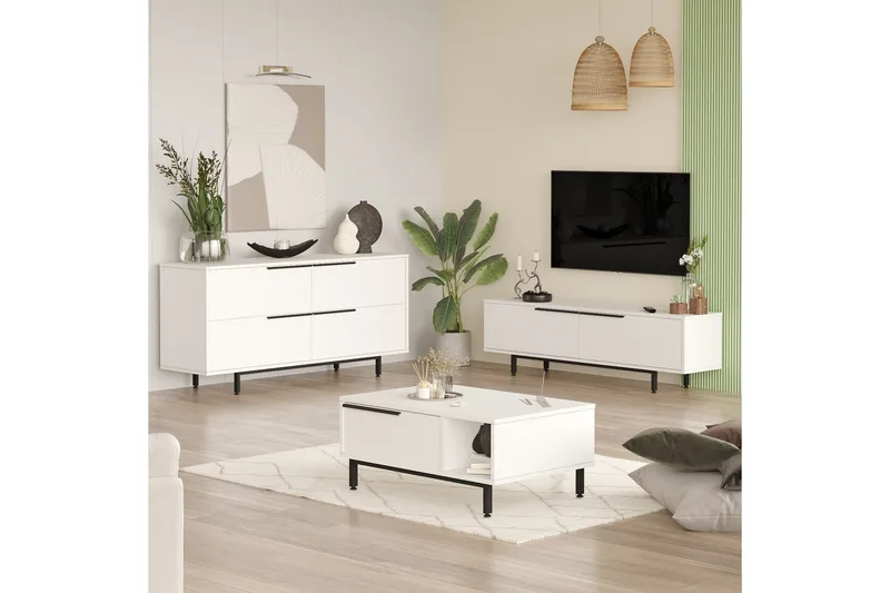 Erhan Möbelset För Vardagsrum - Vit - Möbler - Vardagsrum - Möbelset för vardagsrum