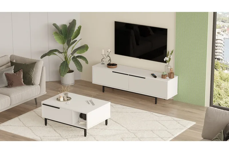 Erhan Möbelset För Vardagsrum - Vit - Möbler - Vardagsrum - Möbelset för vardagsrum