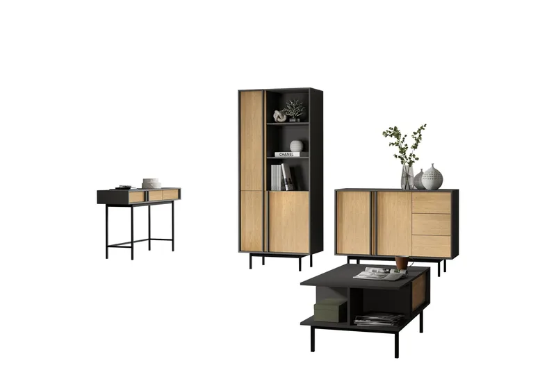 Farshian Möbelset För Vardagsrum, Beige/Svart