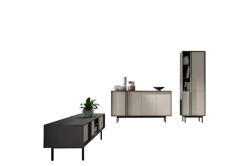 Farshian Möbelset För Vardagsrum, Grå/Beige