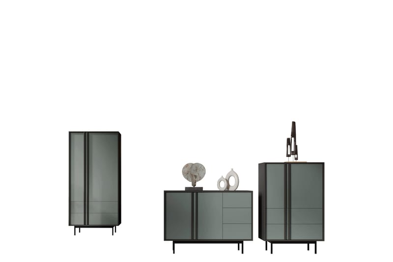 Farshian Möbelset För Vardagsrum, Grå/Grön