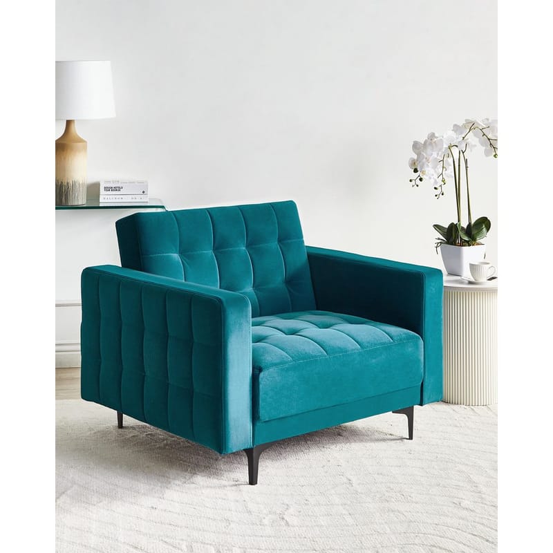 Fåtölj Aberdeen - Havsblå, Svart - Möbler - Vardagsrum - Fåtöljer - Liggfåtöljer