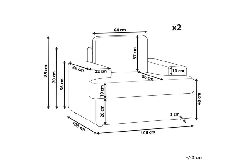 Fåtölj Alla set om 2 Beige - Beige - Möbler - Vardagsrum - Fåtöljer