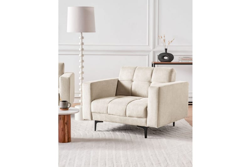 Fåtölj Alnes Beige/svart - Beige/svart - Möbler - Vardagsrum - Fåtöljer