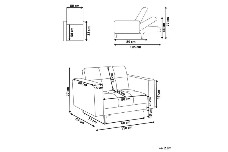 Fåtölj Alnes Vit/Svart - Vit/Svart - Möbler - Vardagsrum - Fåtöljer