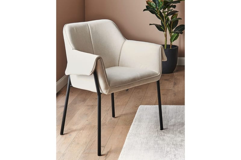 Fåtölj Arla - Krämvit, Svart - Möbler - Vardagsrum - Fåtöljer