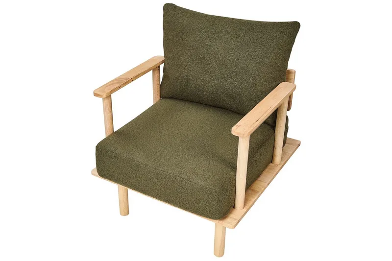 Fåtölj Asker - Grönt, ljust trä - Möbler - Vardagsrum - Fåtöljer