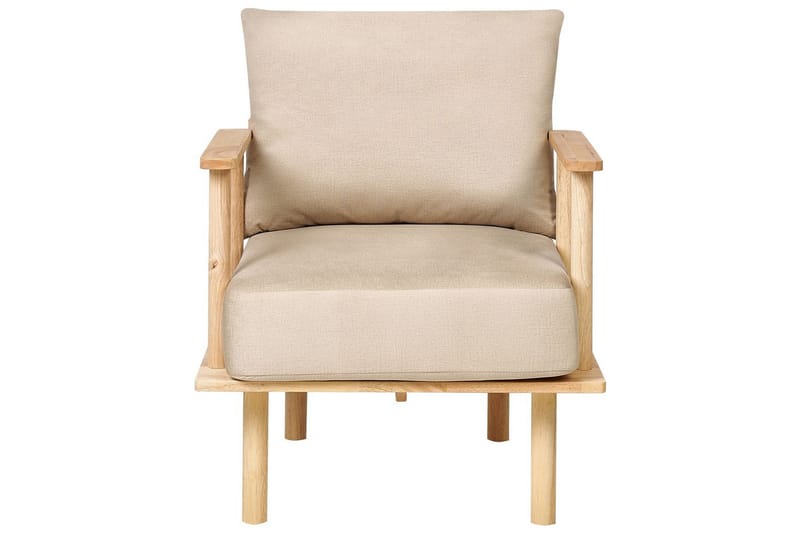 Fåtölj Asker - Sandbeige, ljust trä - Möbler - Vardagsrum - Fåtöljer