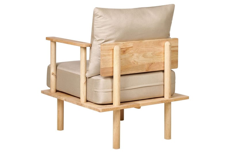 Fåtölj Asker - Sandbeige, ljust trä - Möbler - Vardagsrum - Fåtöljer