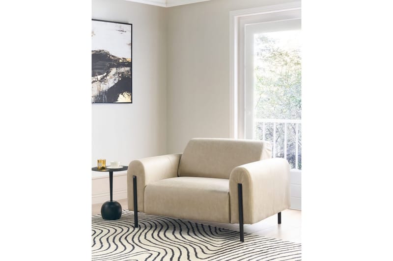 Fåtölj Askim - Beige, svart/Polyester - Möbler - Vardagsrum - Fåtöljer
