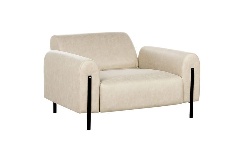 Fåtölj Askim - Beige, svart/Polyester - Möbler - Vardagsrum - Fåtöljer