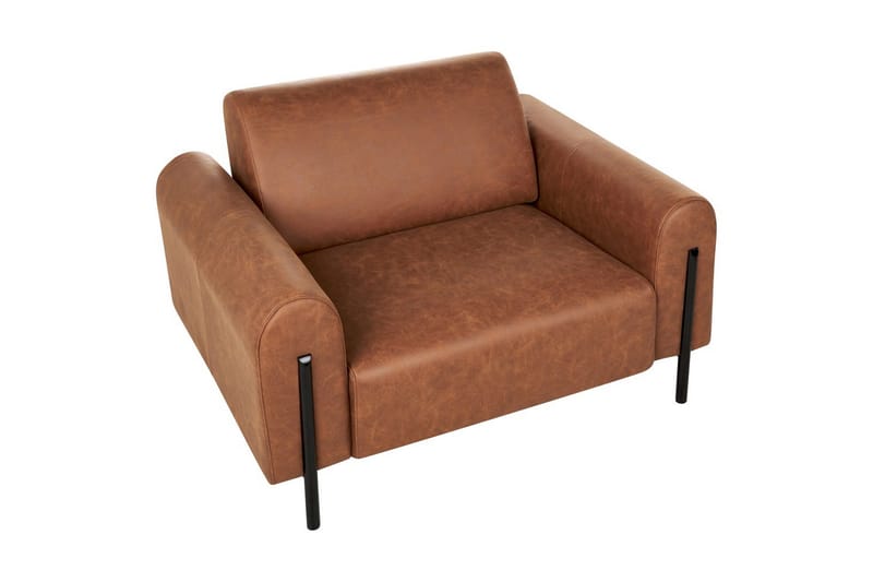 Fåtölj Askim - Guldbrun, Svart/Polyester - Möbler - Vardagsrum - Fåtöljer