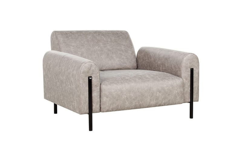 Fåtölj Askim - Ljusgrå, svart/Polyester - Möbler - Vardagsrum - Fåtöljer