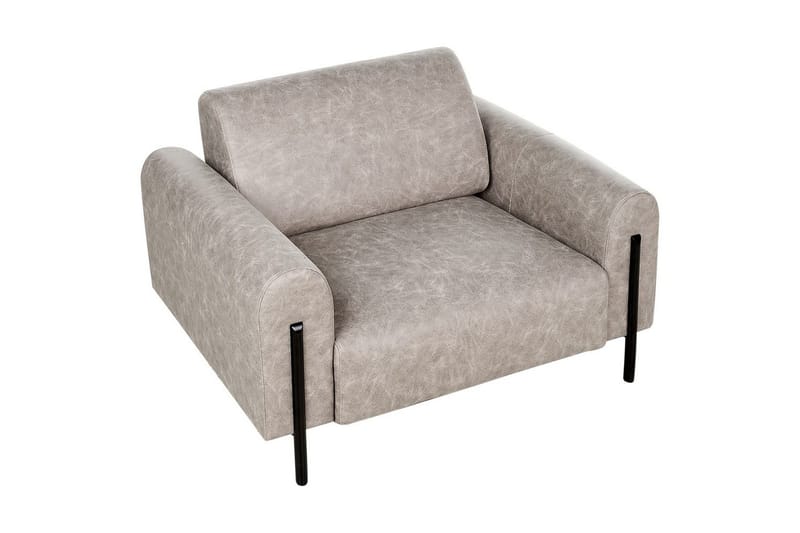 Fåtölj Askim - Ljusgrå, svart/Polyester - Möbler - Vardagsrum - Fåtöljer