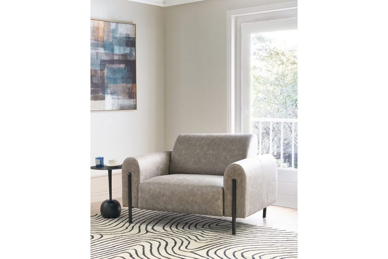 Fåtölj Askim - Ljusgrå, svart/Polyester - Möbler - Vardagsrum - Fåtöljer