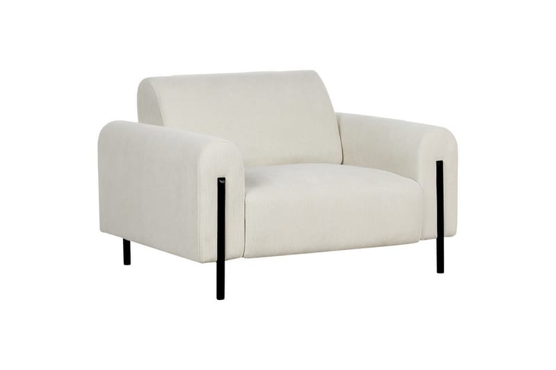 Fåtölj Askim - Off-white, Svart/Manchestertyg - Möbler - Vardagsrum - Fåtöljer