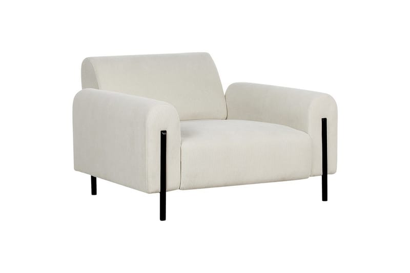 Fåtölj Askim - Off-white, Svart/Manchestertyg - Möbler - Vardagsrum - Fåtöljer