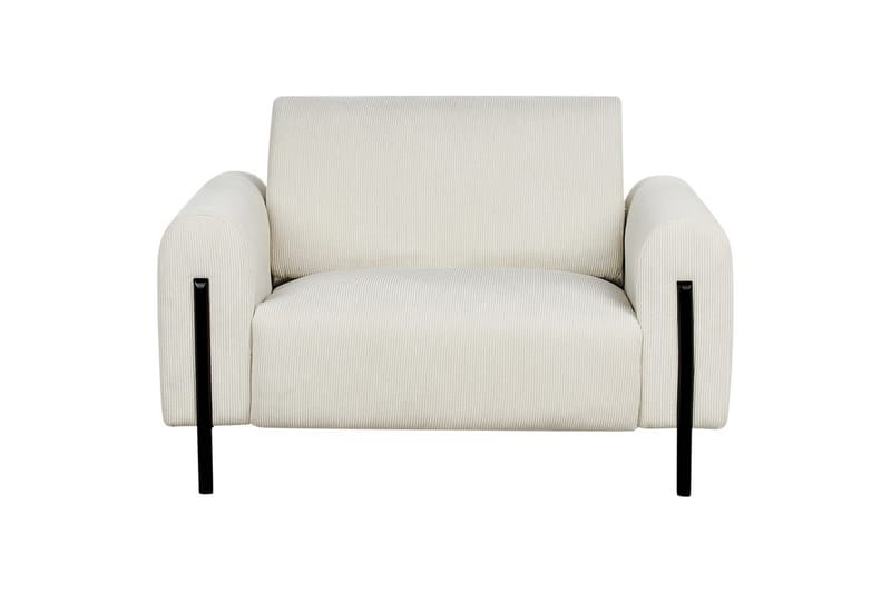 Fåtölj Askim - Off-white, Svart/Manchestertyg - Möbler - Vardagsrum - Fåtöljer