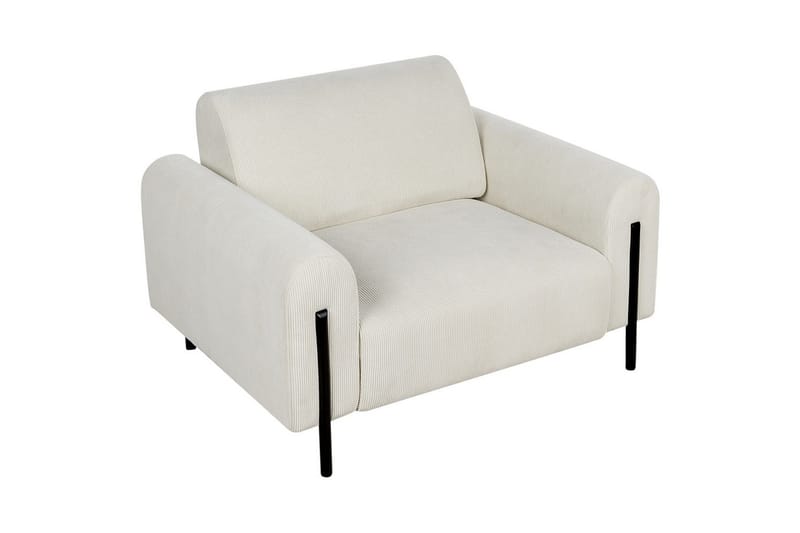 Fåtölj Askim - Off-white, Svart/Manchestertyg - Möbler - Vardagsrum - Fåtöljer
