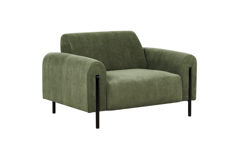 Fåtölj Askim - Olivgrön, Svart/Manchestertyg - Möbler - Vardagsrum - Fåtöljer