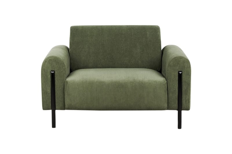Fåtölj Askim - Olivgrön, Svart/Manchestertyg - Möbler - Vardagsrum - Fåtöljer