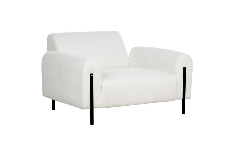 Fåtölj Askim - Vit, Svart/Bouclé - Möbler - Vardagsrum - Fåtöljer