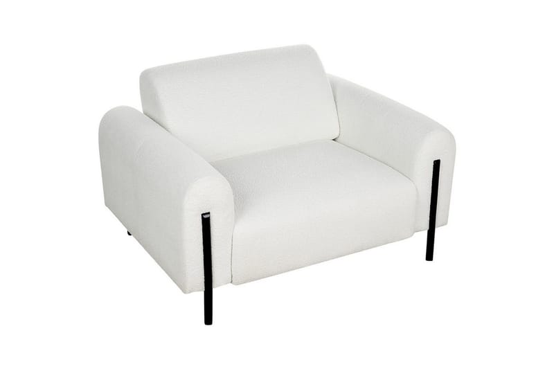 Fåtölj Askim - Vit, Svart/Bouclé - Möbler - Vardagsrum - Fåtöljer