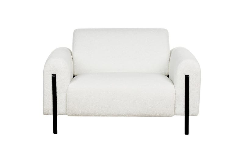 Fåtölj Askim - Vit, Svart/Bouclé - Möbler - Vardagsrum - Fåtöljer