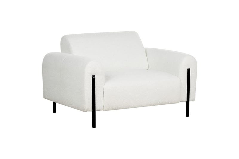 Fåtölj Askim - Vit, Svart/Bouclé - Möbler - Vardagsrum - Fåtöljer