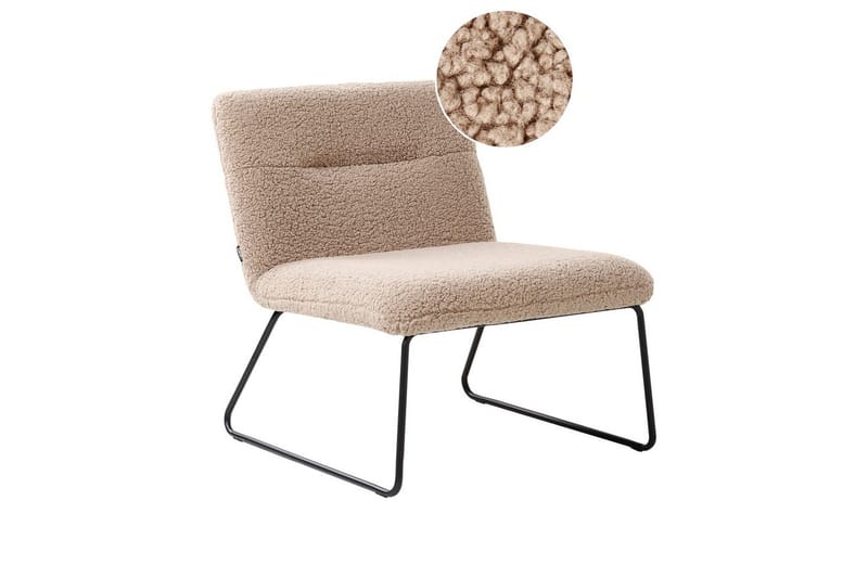 Fåtölj Cotulla, Beige, svart/Bouclé