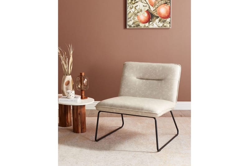 Fåtölj Cotulla - Beige/Konstläder - Möbler - Vardagsrum - Fåtöljer