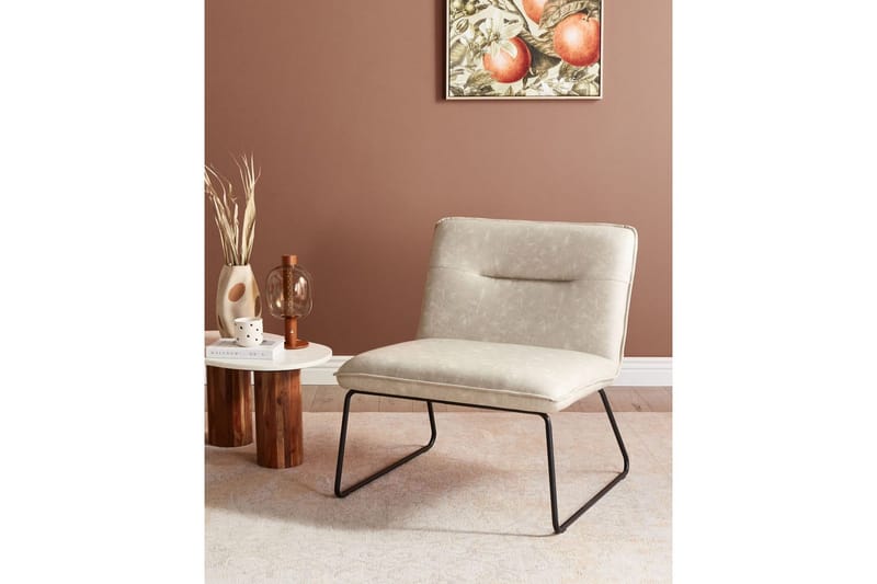 Fåtölj Cotulla - Beige/Konstläder - Möbler - Vardagsrum - Fåtöljer
