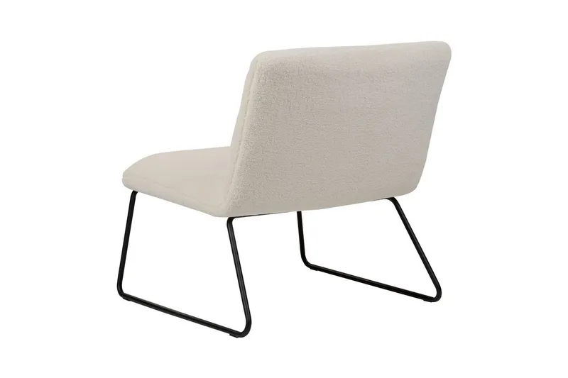 Fåtölj Cotulla - Vit, Svart/Bouclé - Möbler - Vardagsrum - Fåtöljer