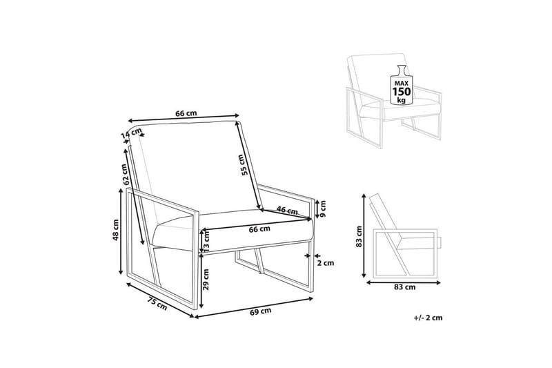 Fåtölj Delary - Beige, svart - Möbler - Vardagsrum - Fåtöljer