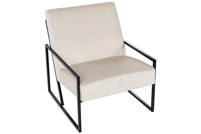 Fåtölj Delary - Beige, svart - Möbler - Vardagsrum - Fåtöljer