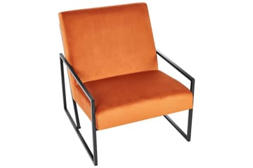 Fåtölj Delary - Orange, svart - Möbler - Vardagsrum - Fåtöljer