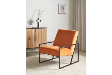 Fåtölj Delary - Orange, svart - Möbler - Vardagsrum - Fåtöljer
