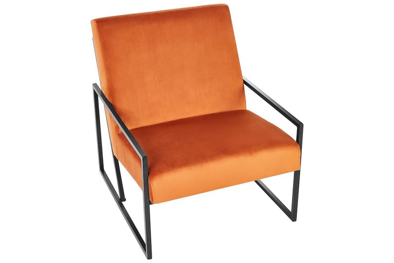 Fåtölj Delary - Orange, svart - Möbler - Vardagsrum - Fåtöljer