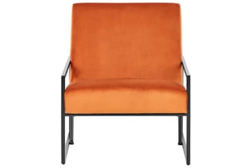 Fåtölj Delary - Orange, svart - Möbler - Vardagsrum - Fåtöljer