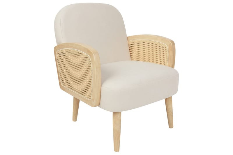 Fåtölj Dvenberg, Beige, ljust trä