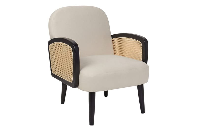 Fåtölj Dvenberg - Beige, svart, ljust trä - Möbler - Vardagsrum - Fåtöljer