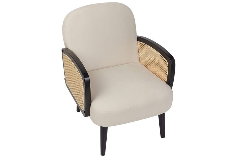 Fåtölj Dvenberg - Beige, svart, ljust trä - Möbler - Vardagsrum - Fåtöljer