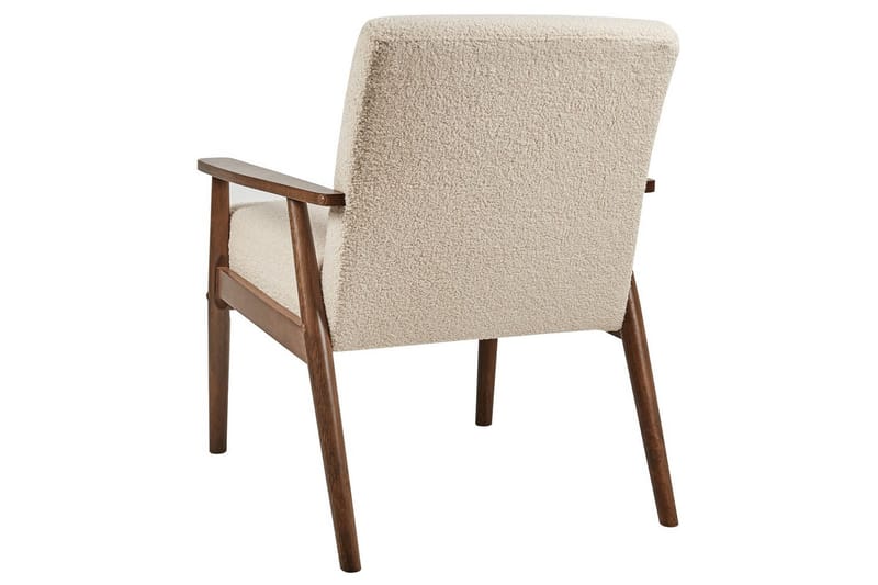Fåtölj Esrum Beige/mörkt trä, Bouclé - Beige/mörkt trä, Bouclé - Möbler - Vardagsrum - Fåtöljer