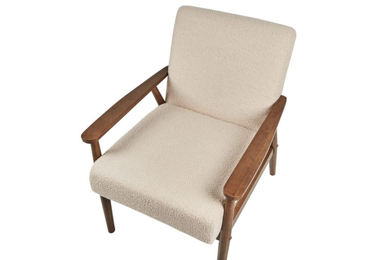 Fåtölj Esrum Beige/mörkt trä, Bouclé - Beige/mörkt trä, Bouclé - Möbler - Vardagsrum - Fåtöljer