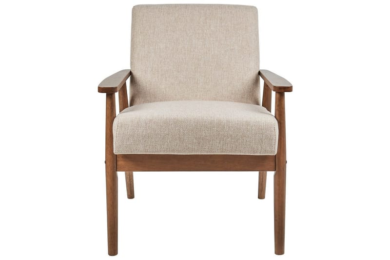 Fåtölj Esrum Beige/mörkt trä, Polyester - Beige/mörkt trä, Polyester - Möbler - Vardagsrum - Fåtöljer